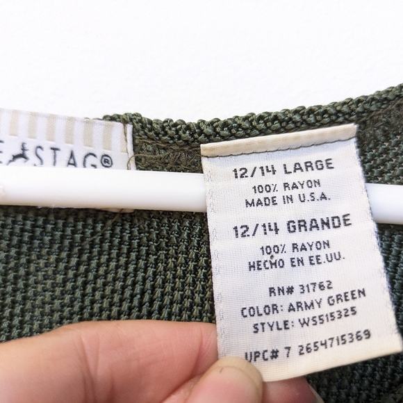 White Stag Green Woven Tank Top, Women's Large 12/14 - Picture 3 of 7
